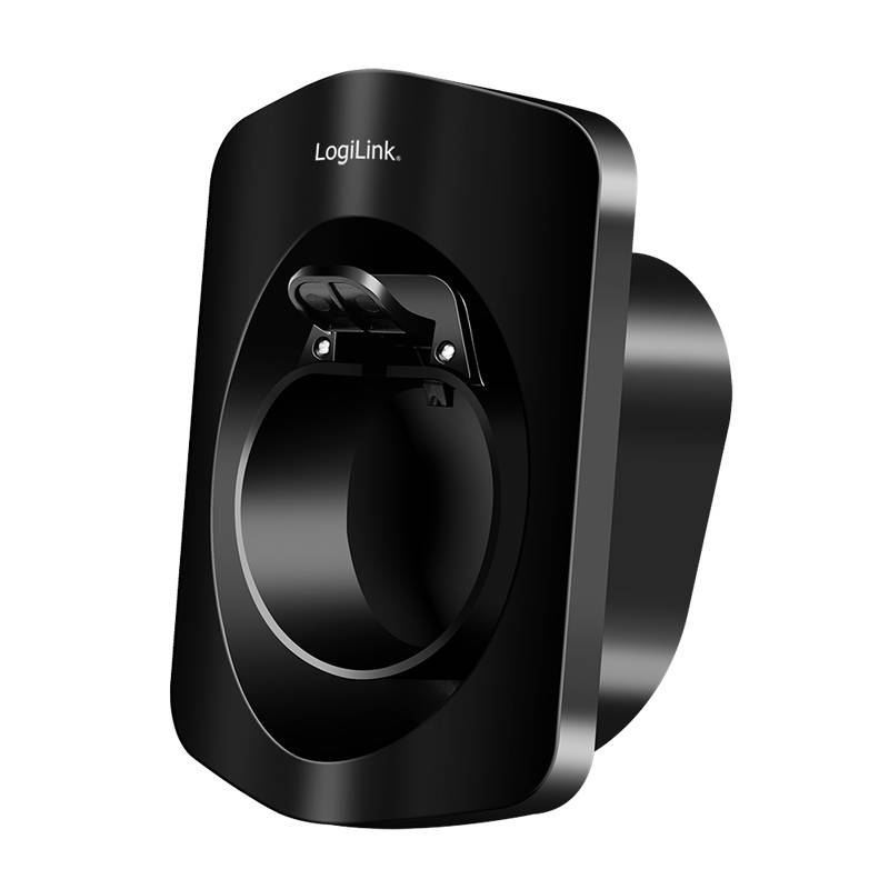 LogiLink Wandhalterung Elektroauto Ladekabel mit Kabelablage/charging gun holder with cable Black &-2