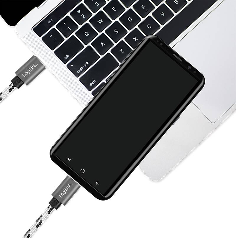 LogiLink USB 2.0 Type-C Kabel-Set, C/M zu USB-C/M, Alu, Nylon, weiß/schwarz-4