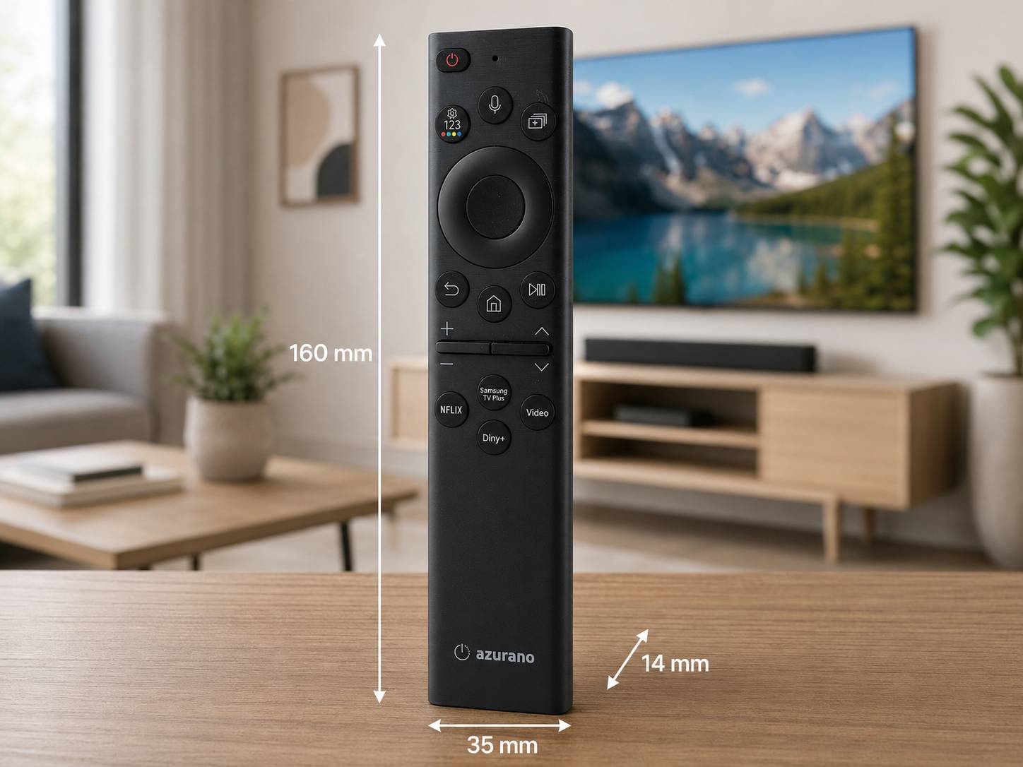 azurano Ersatz für Samsung Fernbedienung BN59-01385B, BN59-01385A, TM2280E - USB-C, Eco Solar & Sprachfunktion --2
