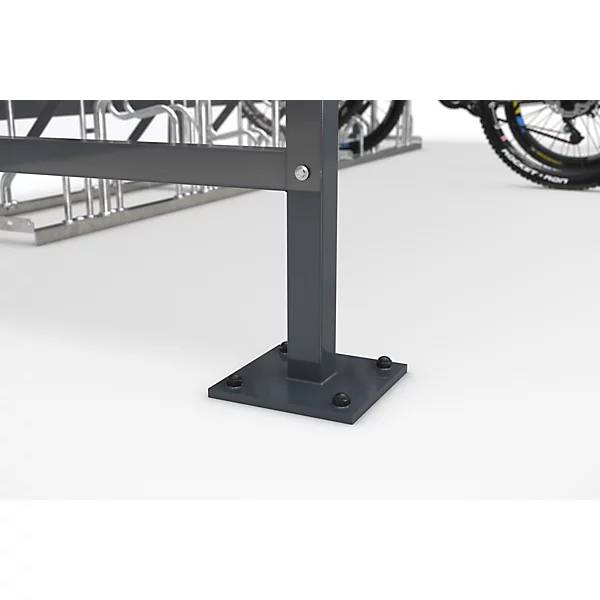 Fahrradüberdachung aus Polycarbonat BxT 20550 x 2100 mm anthrazitgrau RAL 7016. WSM Walter Solbach | Metallbau-1