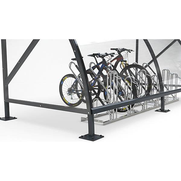 Fahrradüberdachung aus Polycarbonat BxT 20550 x 2100 mm anthrazitgrau RAL 7016. WSM Walter Solbach | Metallbau-3