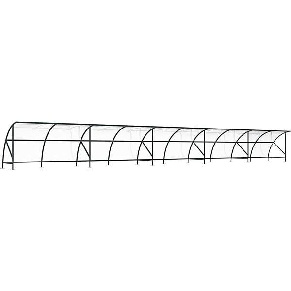 Fahrradüberdachung aus Polycarbonat BxT 20550 x 2100 mm anthrazitgrau RAL 7016. WSM Walter Solbach | Metallbau