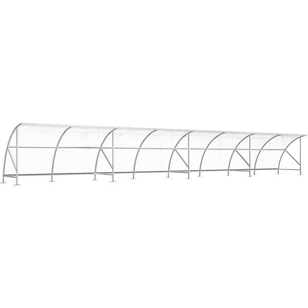 Fahrradüberdachung aus Polycarbonat BxT 16450 x 2100 mm silber. WSM Walter Solbach | Metallbau GmbH 79071649-0