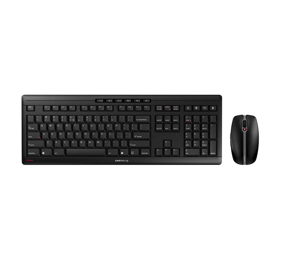 Cherry STREAM DESKTOP RECHARGE Tastatur-und-Maus-Set kabellos 2,4 GHz QWERTY US mit Euro-Symbol Tastenschalter: CHERRY-1