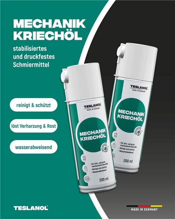 Teslanol 26030 Universal Mechaniker Kriechöl Spray Schmieröl Schutz & Pflege von Metallteilen Sprühöl Schmierfett 200 ml-1