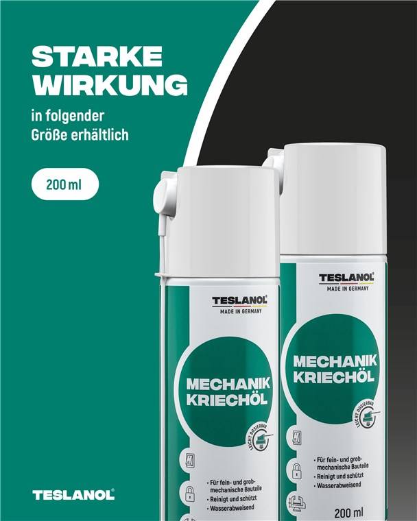 Teslanol 26030 Universal Mechaniker Kriechöl Spray Schmieröl Schutz & Pflege von Metallteilen Sprühöl Schmierfett 200 ml-2