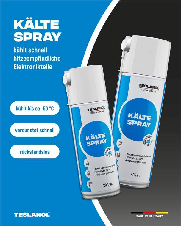 Teslanol 26033 Kältespray zur Kühlung von hitzeempfindlichen Bauteilen Kälteschockspray Kühlspray Spraydose 200 ml-1