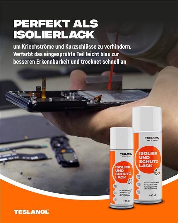 Teslanol 26027 Isolierspray & Schutzlack Spray für elektronische Bauteile Versiegelung & Isolierung Lackspray 200 ml-3