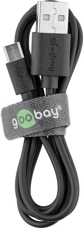 Goobay 38660 USB A auf Micro USB Kabel / Highspeed 480 Mbits Handy Ladekabel / USB 2.0 Typ B Adapterkabel / Schwarz / 2m-0