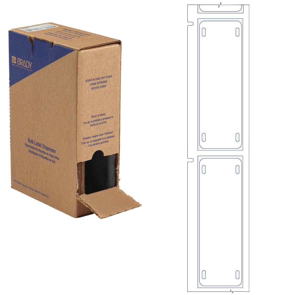 Etiketten aus PE (Polyethylen), 25,0 mm x 75,0 mm, weiß, Brady BM-25x75-7643-WT-L-0