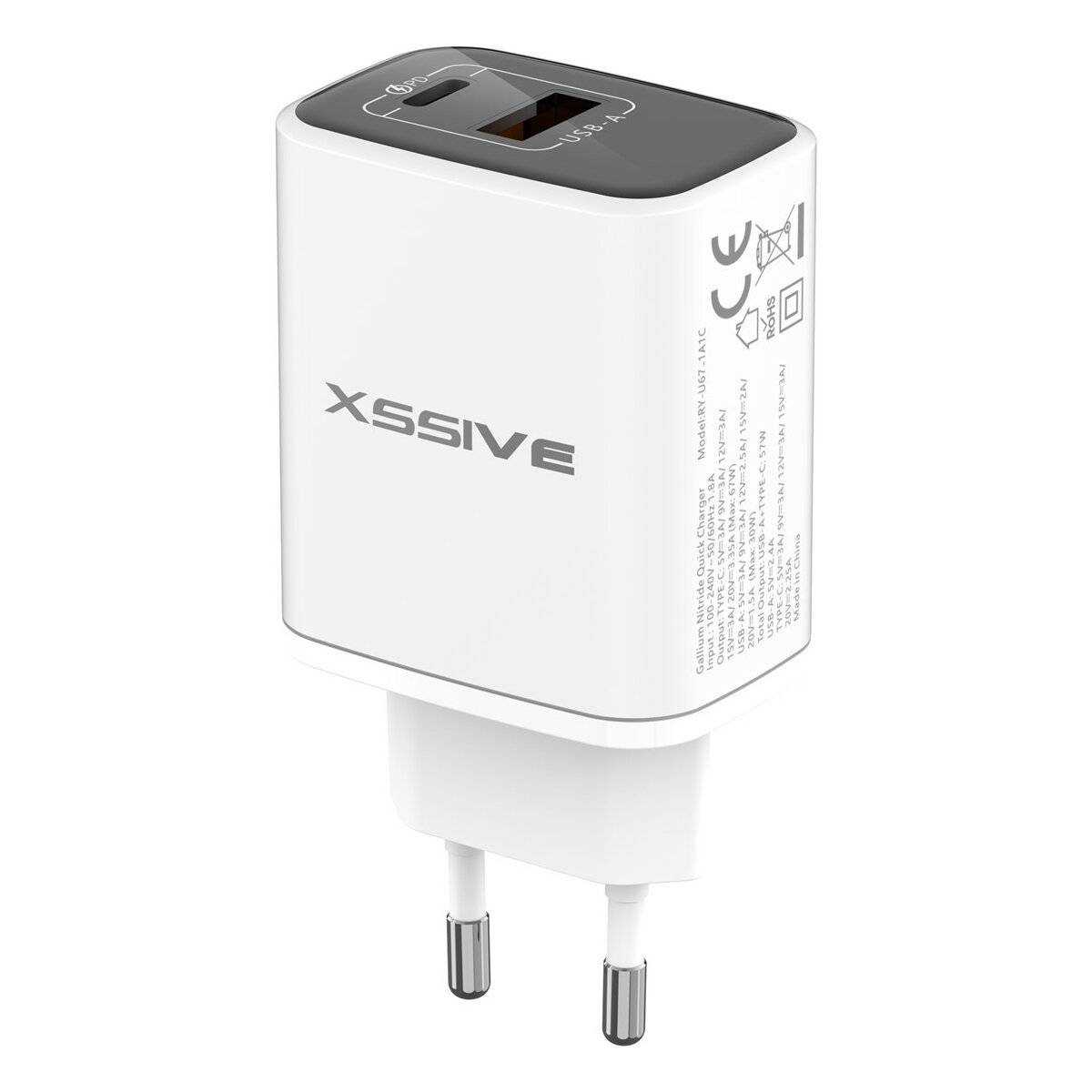 GaN 67W PDW Schnellladegerät Weiß-0