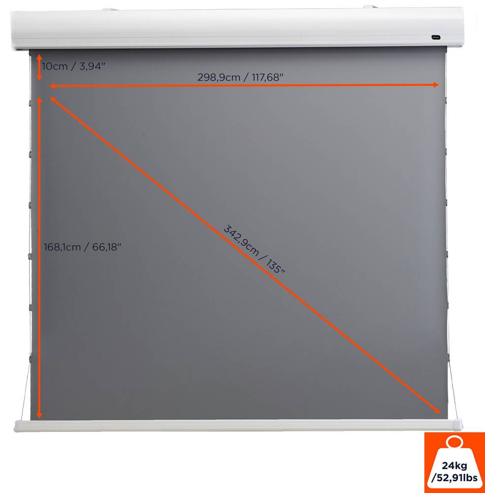 celexon HomeCinema Hochkontrastleinwand Tension 298 x 168 cm 135" - Dynamic Slate ALR-1