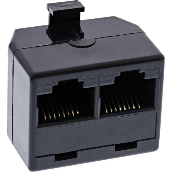 InLine® ISDN Verteiler, 1x RJ45 Stecker an 2x RJ45 Buchse, ohne Endwiderstand