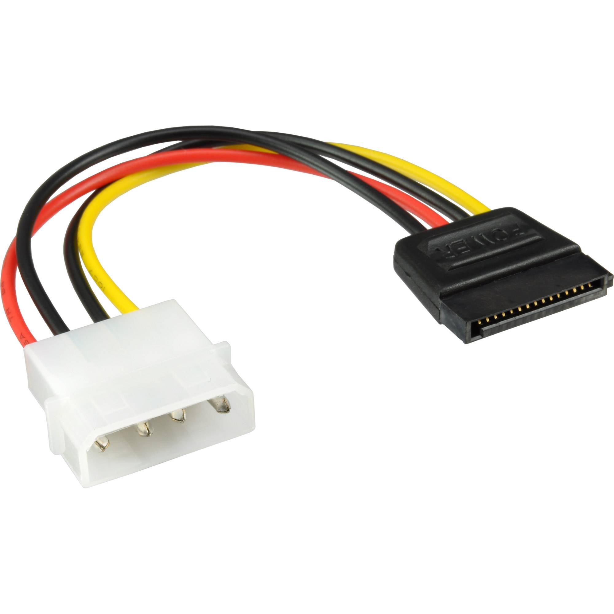 InLine® SATA Stromadapterkabel, 1x 13,34cm (5,25") BU an 15pol SATA ST, 0,15m-0