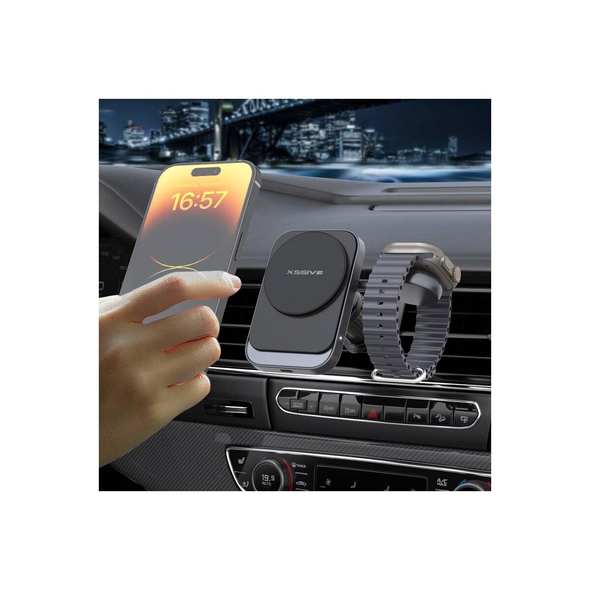 2-in-1 Magnetische Kfz-Wireless-Ladestation mit Halterung-1