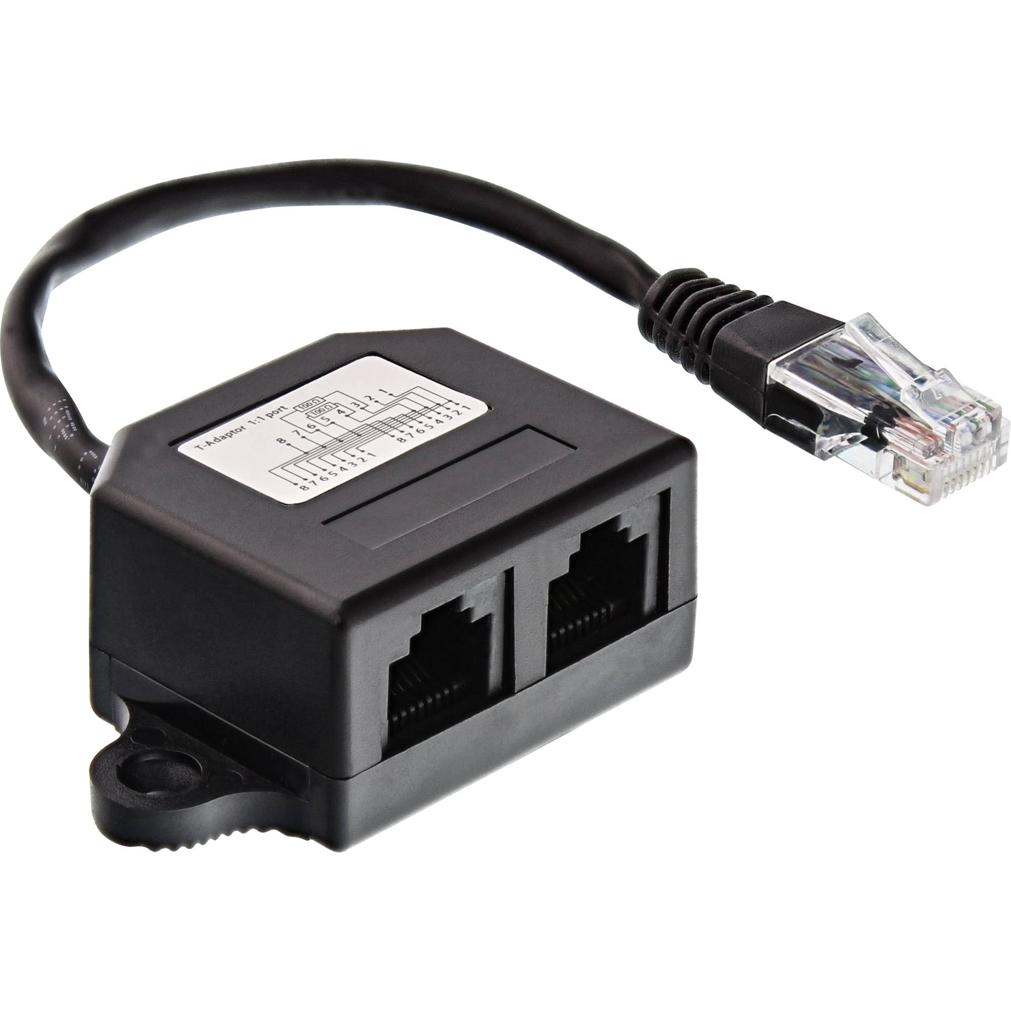 InLine® ISDN Verteiler, 2x RJ45 BU, 15cm Kabel, mit Endwiderständen, montierbar-0