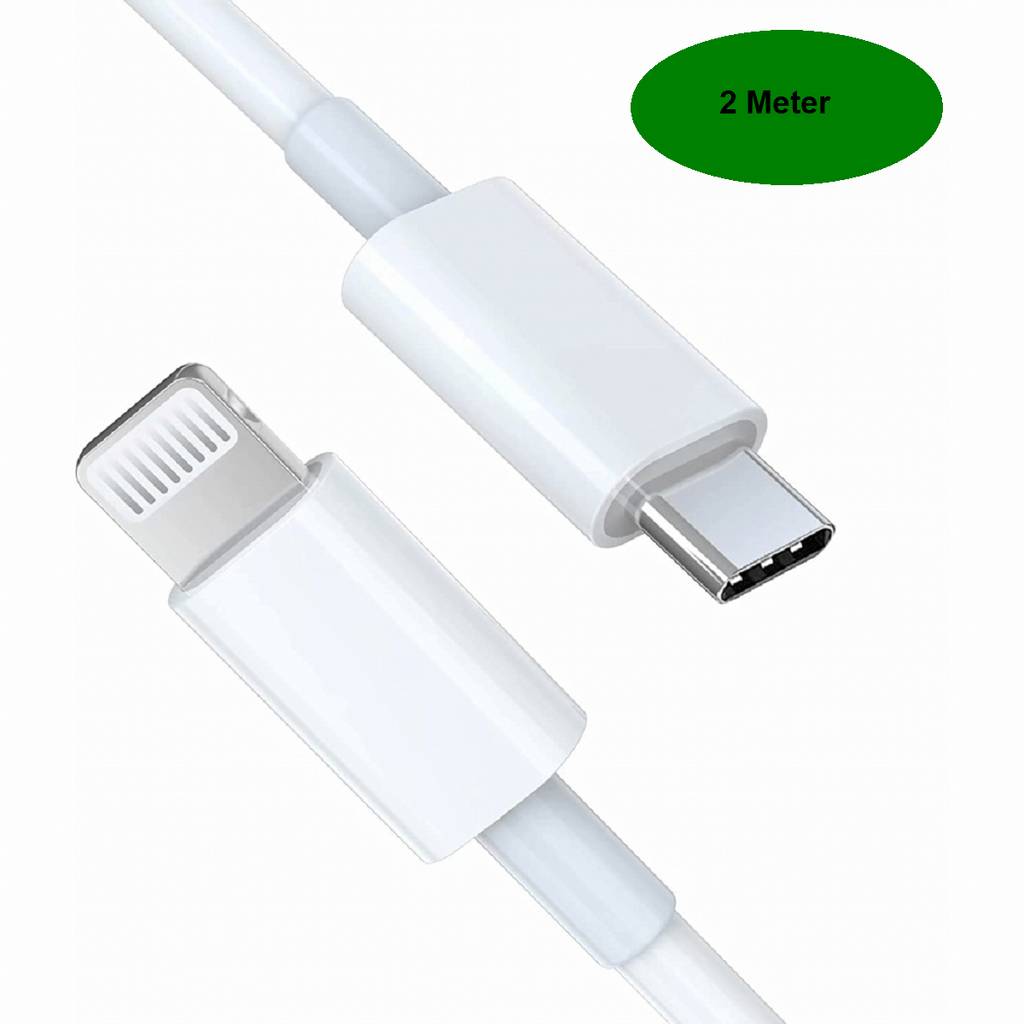 Ladekabel 2 Meter + Schnellladegerät USB-C passt für Apple iPhone 14 13 12 11 X XS XR 8 Pro Max Mini Plus iPad Lightning-1