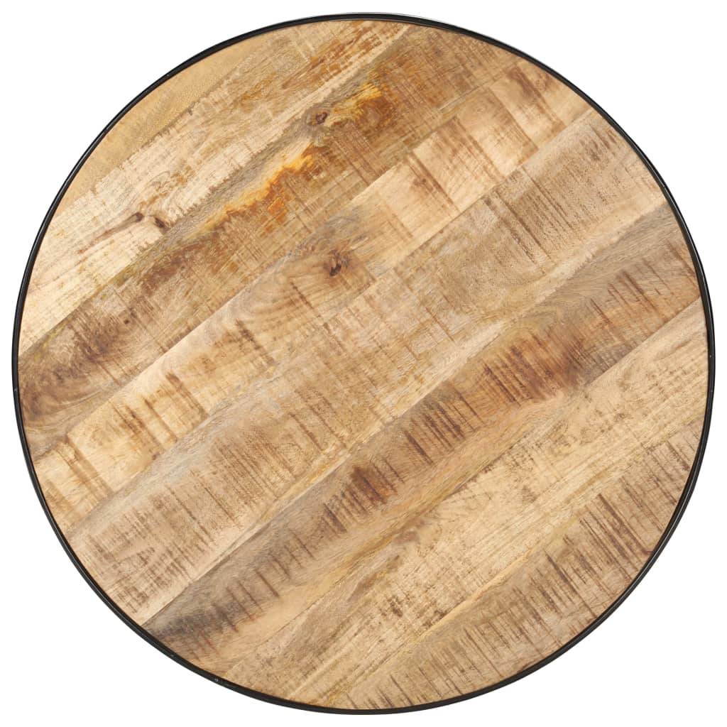 Couchtisch Schwarz 68x68x36 cm Raues Mango-Massivholz-2