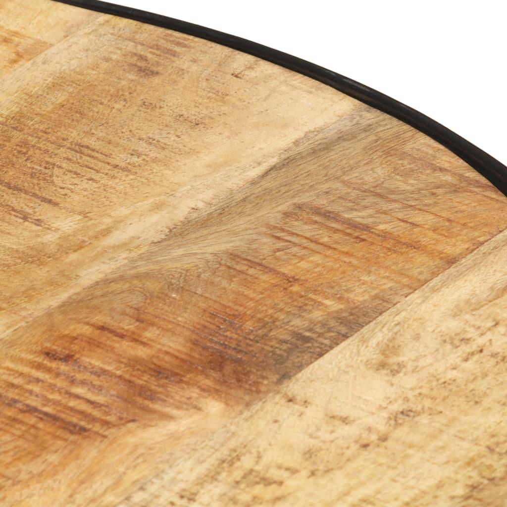 Couchtisch Schwarz 68x68x36 cm Raues Mango-Massivholz-4