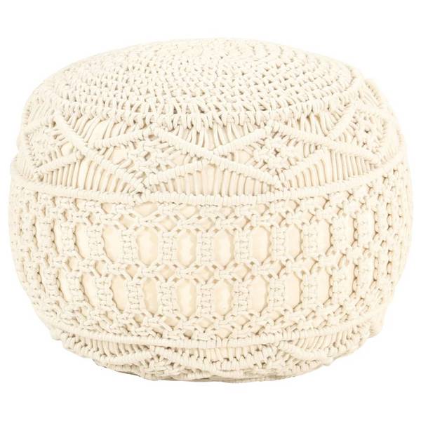 vidaXL Makramee Sitzpuff Handgefertigt 45x30 cm Baumwolle