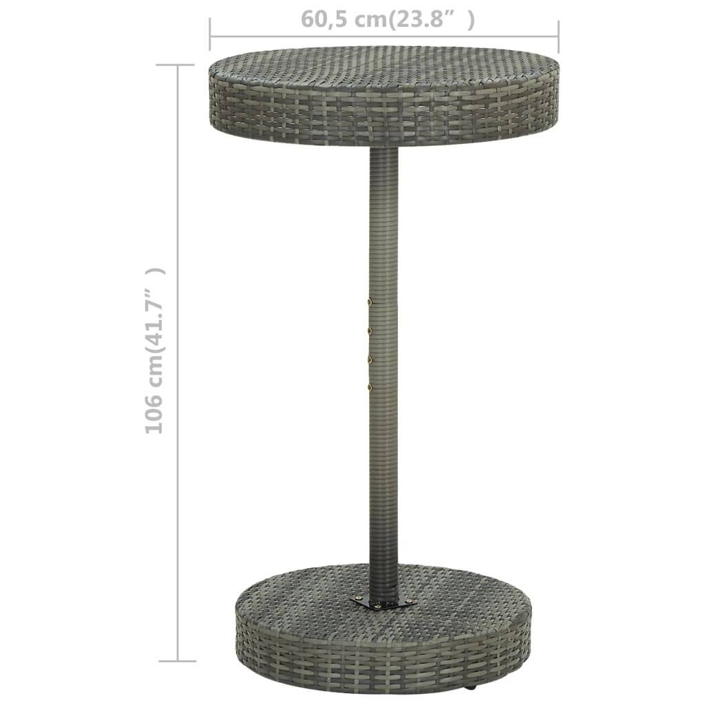 vidaXL Gartentisch Grau 60,5x106 cm Poly Rattan-3