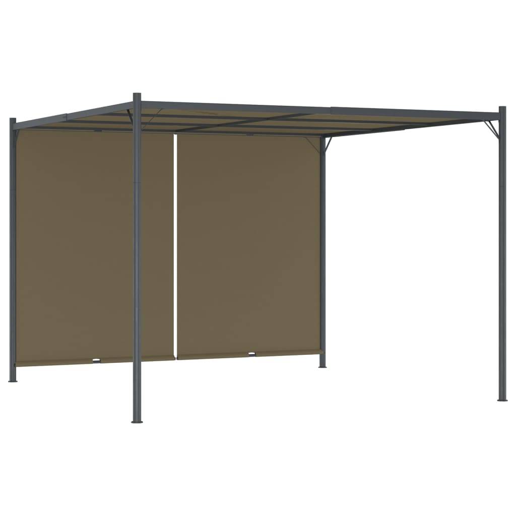 vidaXL Gartenpergola mit Ausziehbarem Dach 3x3 m Taupe 180 g/m²-0