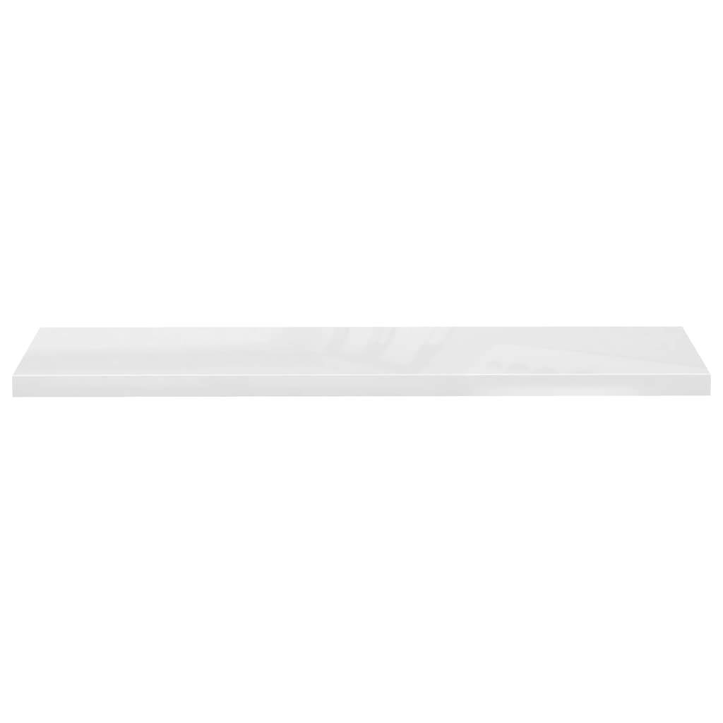 Schwebende Wandregale 4 Stk. Hochglanz-Weiß 120x23,5x3,8cm MDF-4