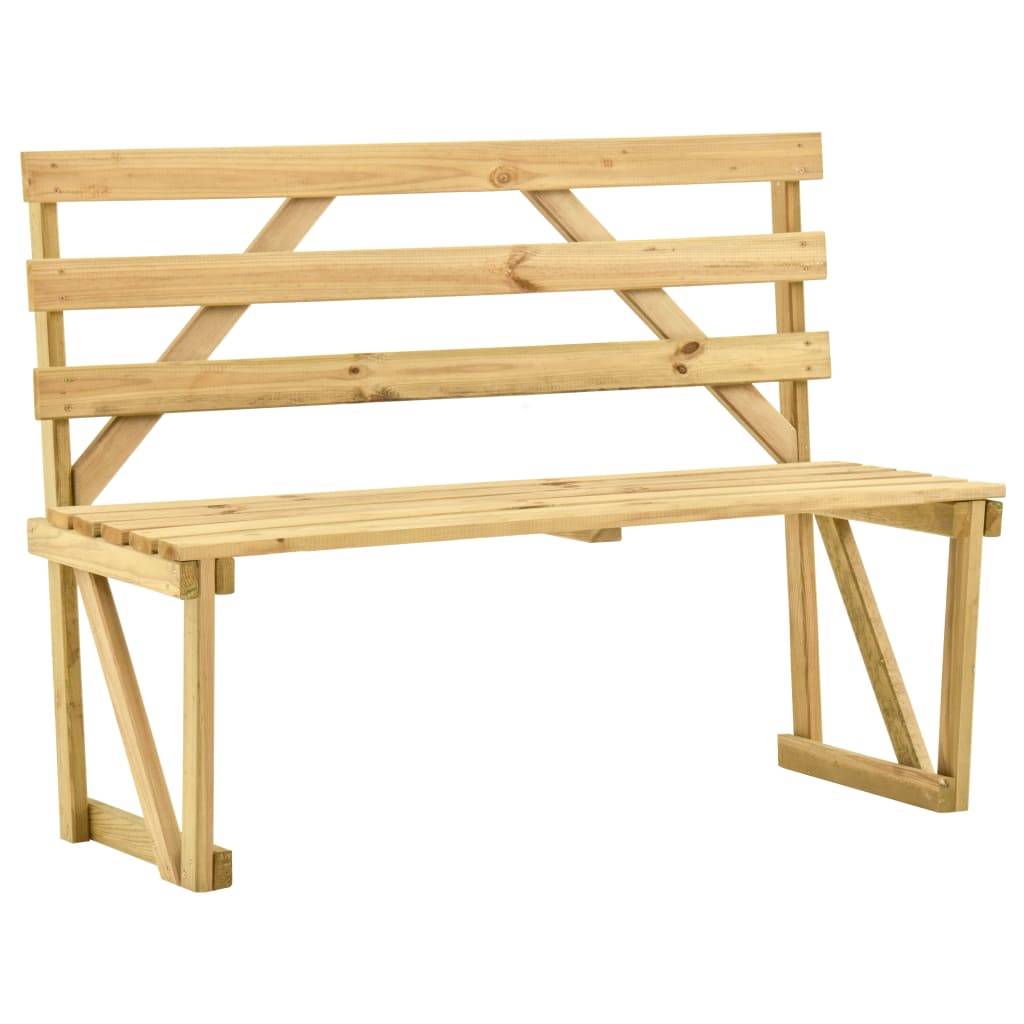 vidaXL Gartenbank 120 cm Kiefernholz Imprägniert-0