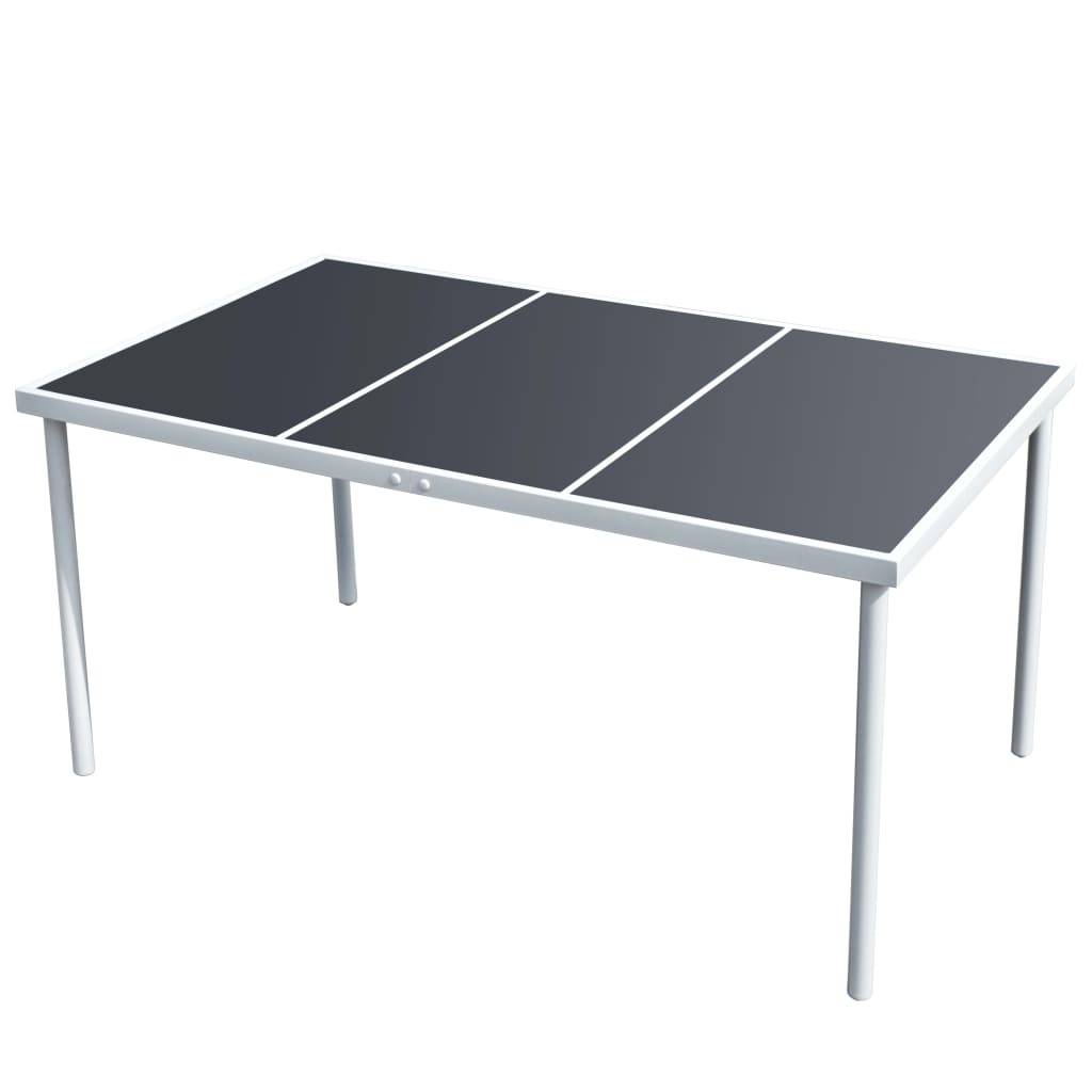 vidaXL Gartentisch 150x90x74 cm Schwarz Stahl-0