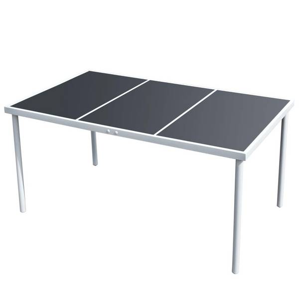 vidaXL Gartentisch 150x90x74 cm Schwarz Stahl