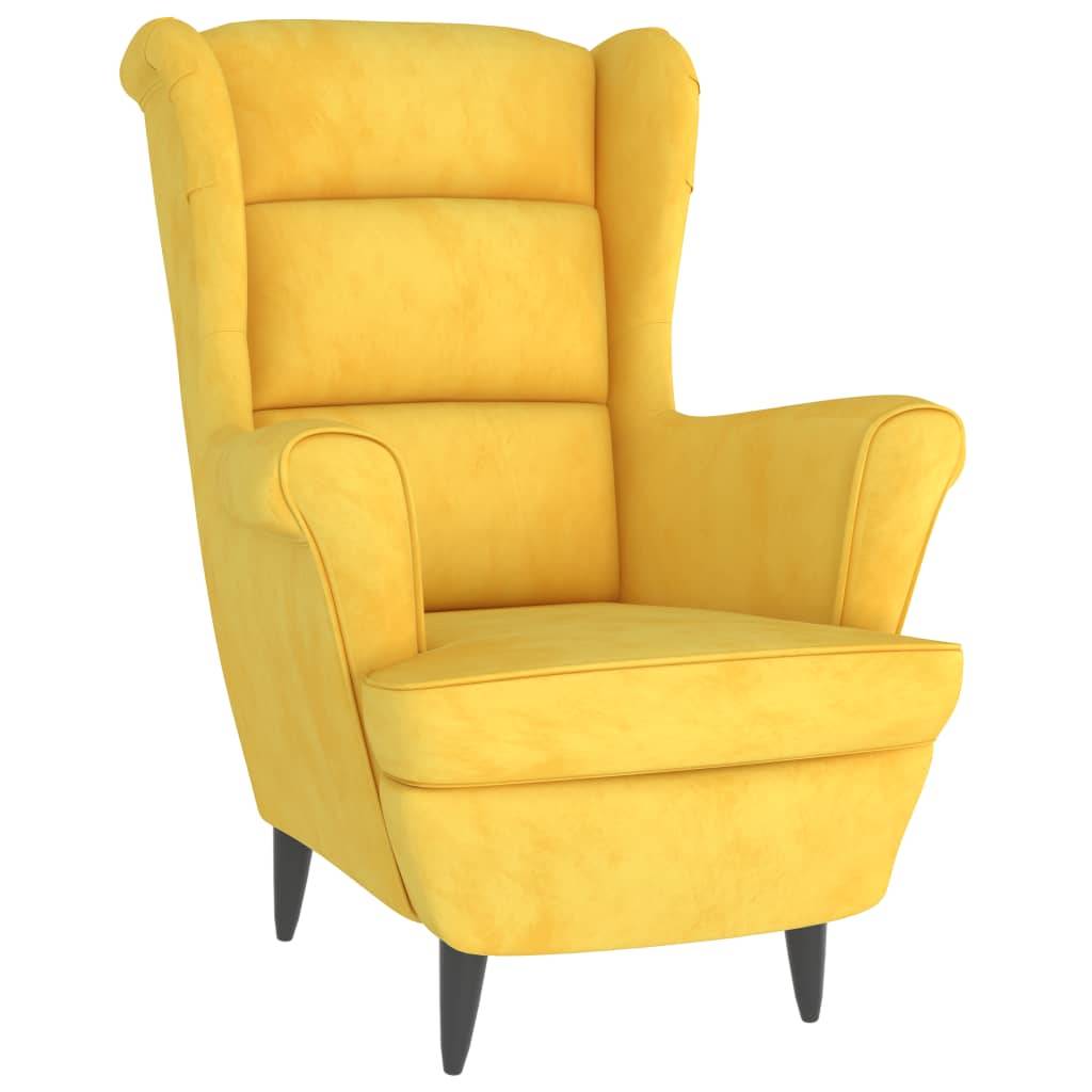Sessel Senfgelb Samt-0
