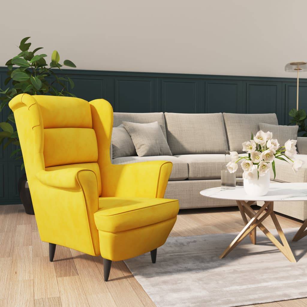 Sessel Senfgelb Samt-1