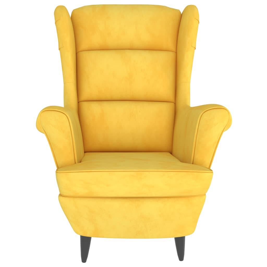 Sessel Senfgelb Samt-2