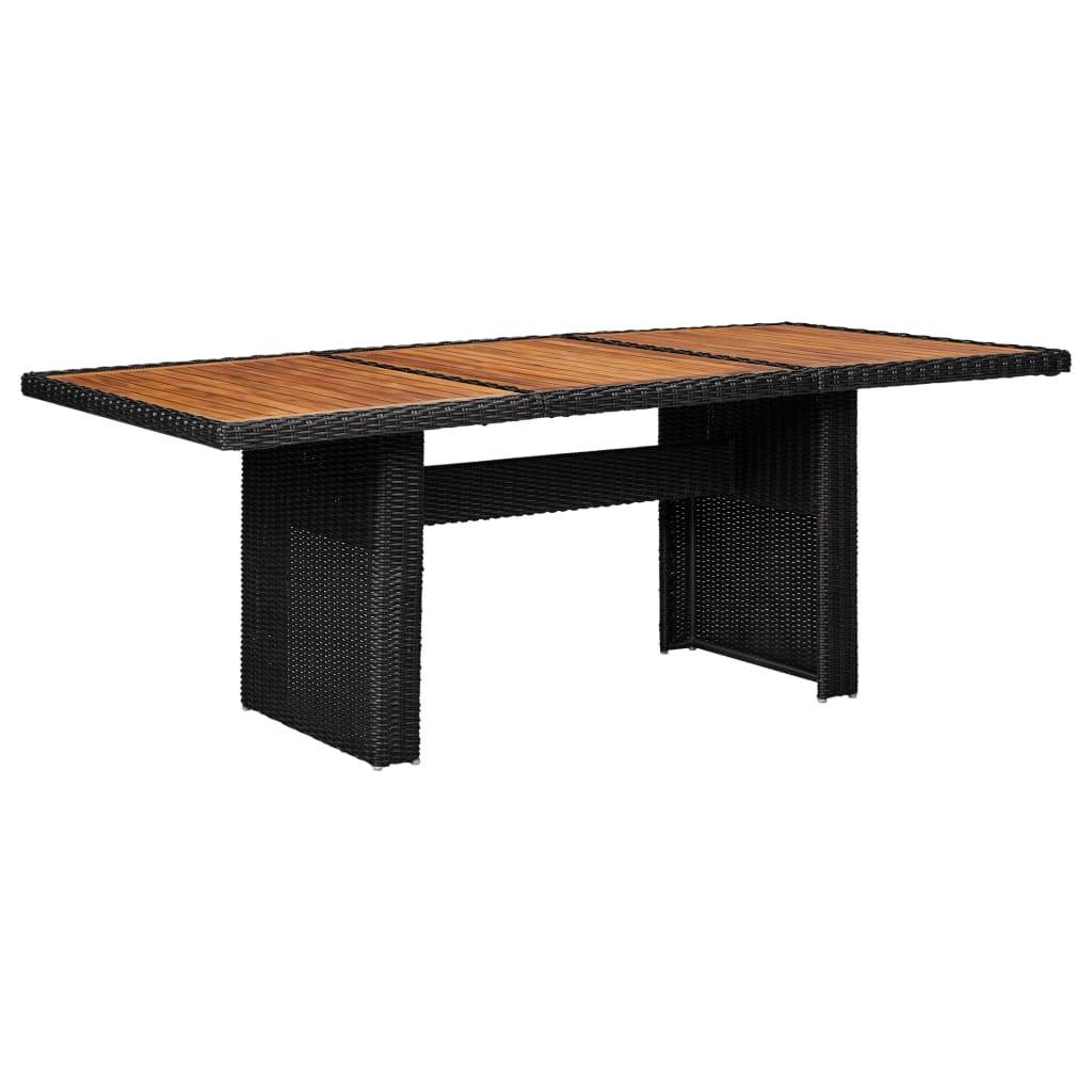 Garten-Esstisch Schwarz 200x100x74 cm Poly Rattan-0