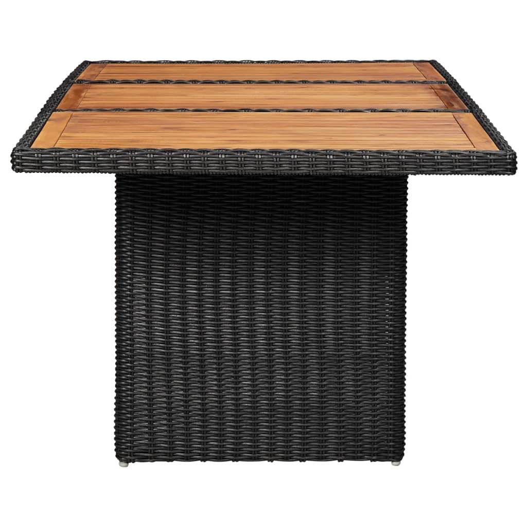 Garten-Esstisch Schwarz 200x100x74 cm Poly Rattan-2