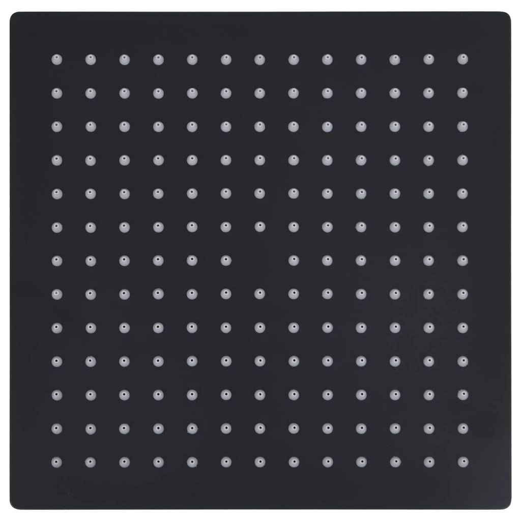 vidaXL Regenbrause Edelstahl 30x30 cm Quadrat Schwarz-1