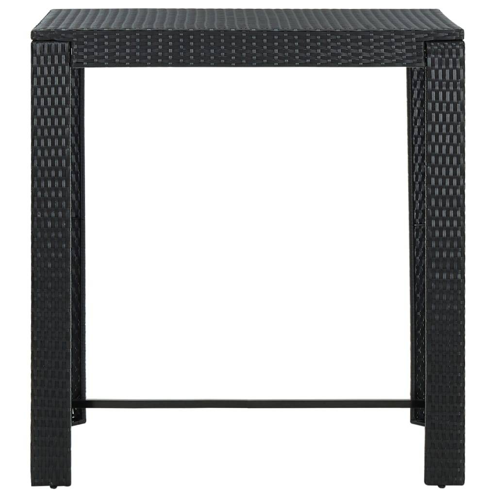 Garten-Bartisch Schwarz 100x60,5x110,5 cm Poly Rattan-1