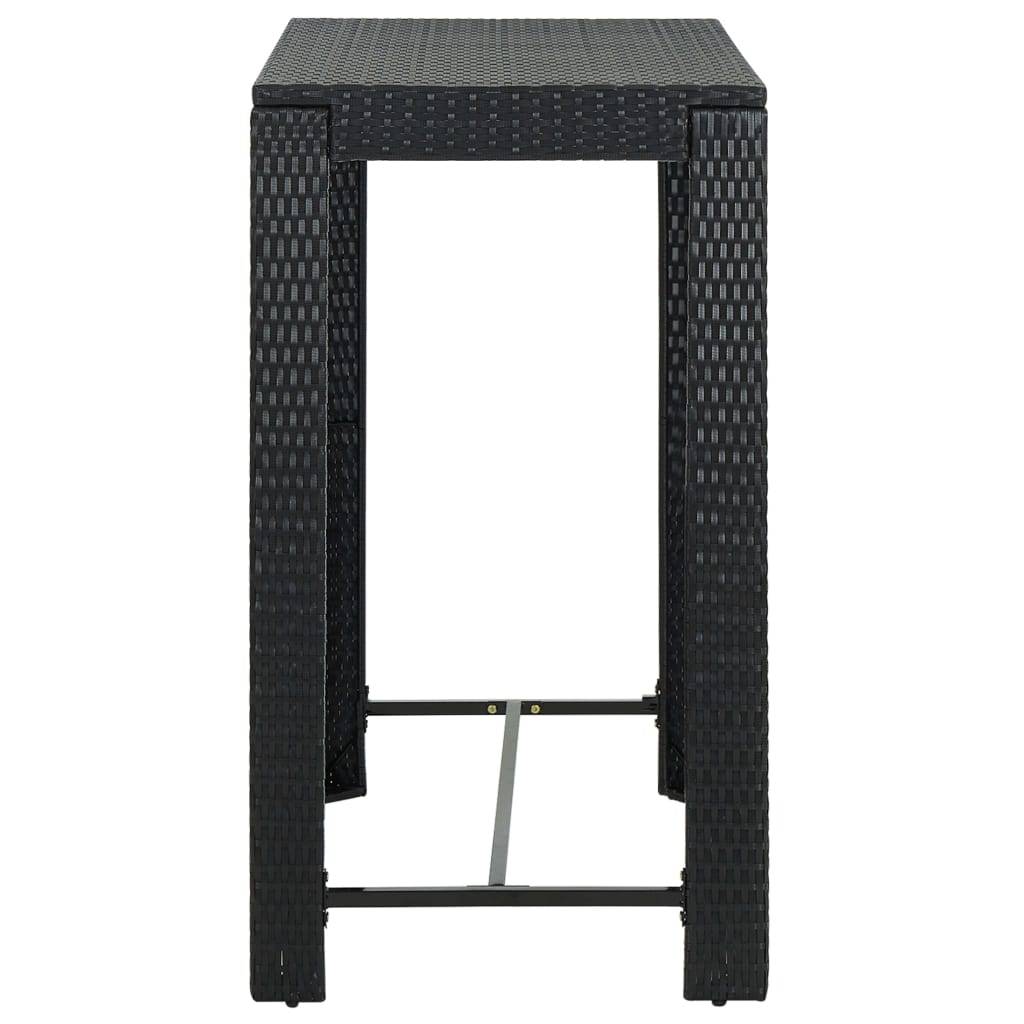 Garten-Bartisch Schwarz 100x60,5x110,5 cm Poly Rattan-2