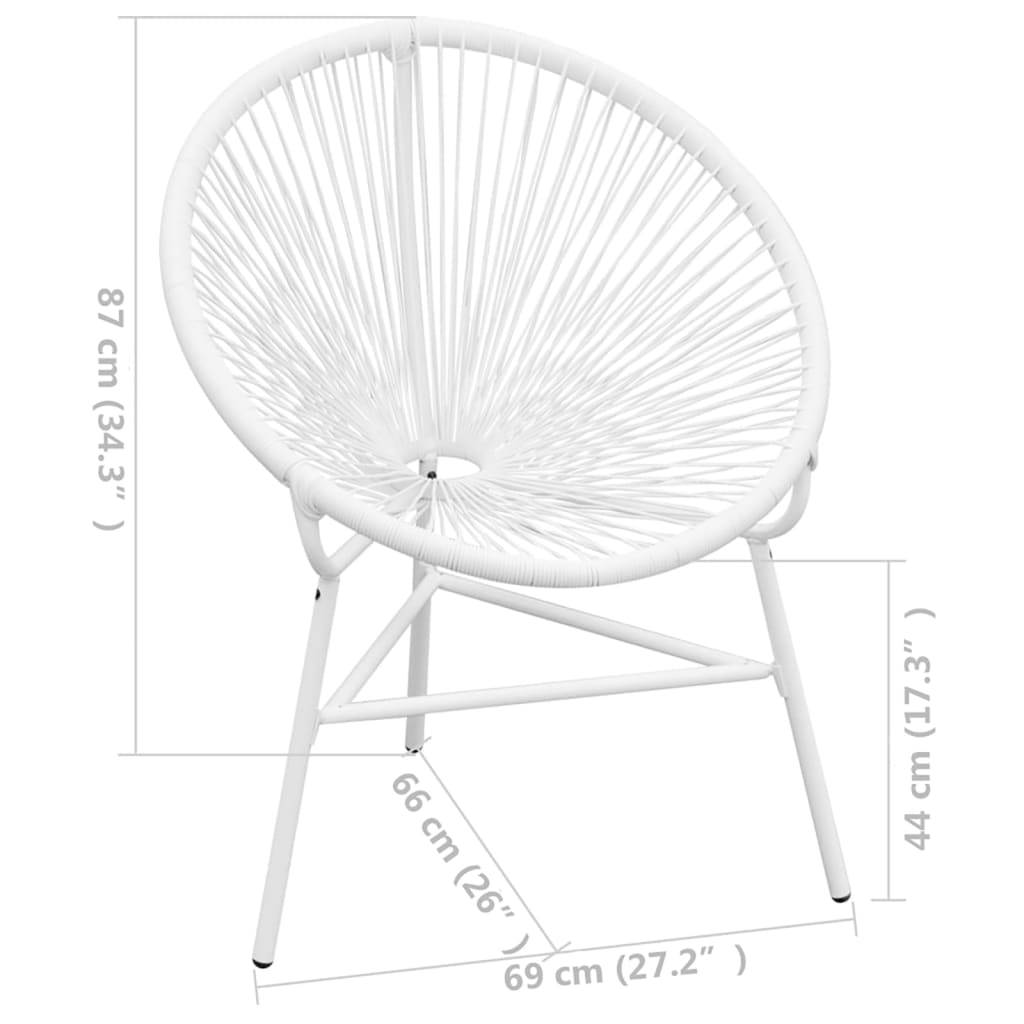 vidaXL Garten-Mondstuhl Poly Rattan Weiß-4
