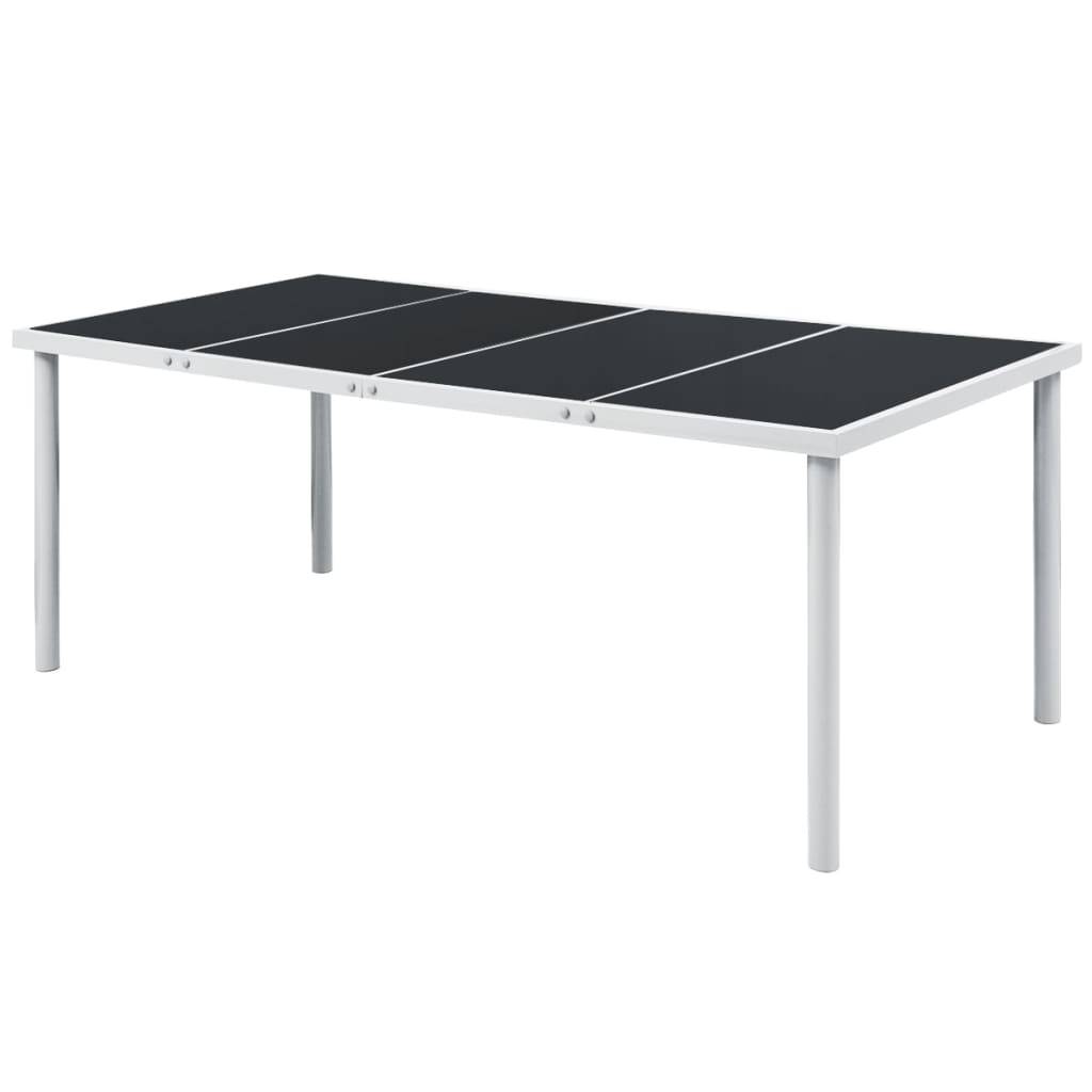 vidaXL Gartentisch 190x90x74 cm Schwarz Stahl-0