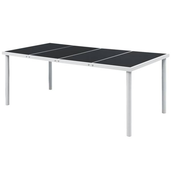 vidaXL Gartentisch 190x90x74 cm Schwarz Stahl