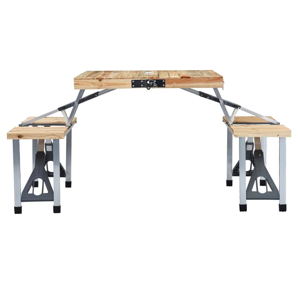 vidaXL Klappbarer Campingtisch mit 4 Sitzen Stahl Aluminium-1