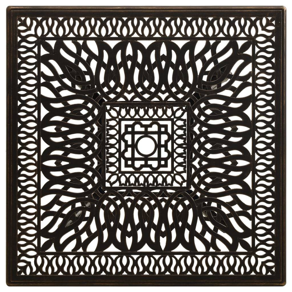 Gartentisch Bronzen 90x90x73 cm Aluminiumguss-2