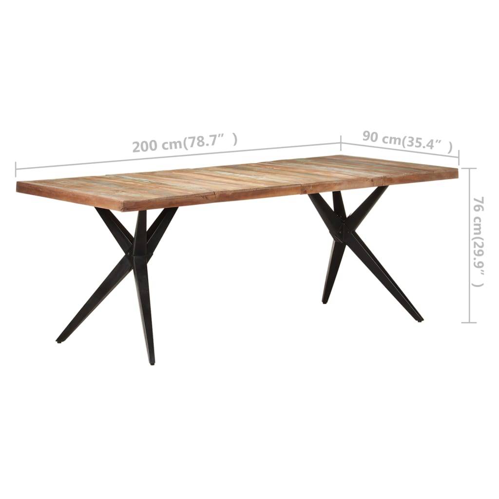 vidaXL Esstisch 200x90x76 cm Altholz Massiv-4
