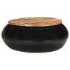 vidaXL Couchtisch Schwarz 68x68x30 cm Recyceltes Massivholz