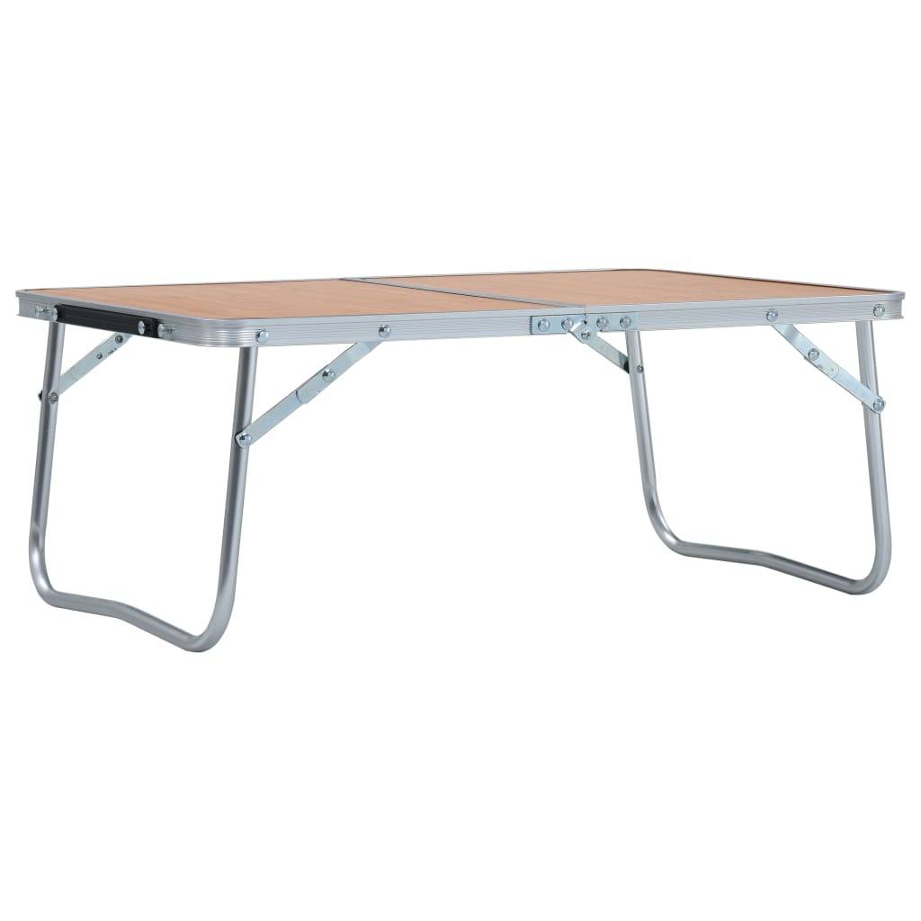 vidaXL Klappbarer Campingtisch Braun Aluminium 60 x 40 cm-0