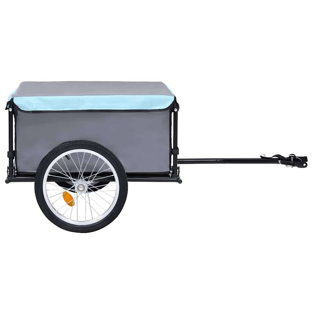 Fahrrad-Lastenanhänger Schwarz und Blau 65 kg-2