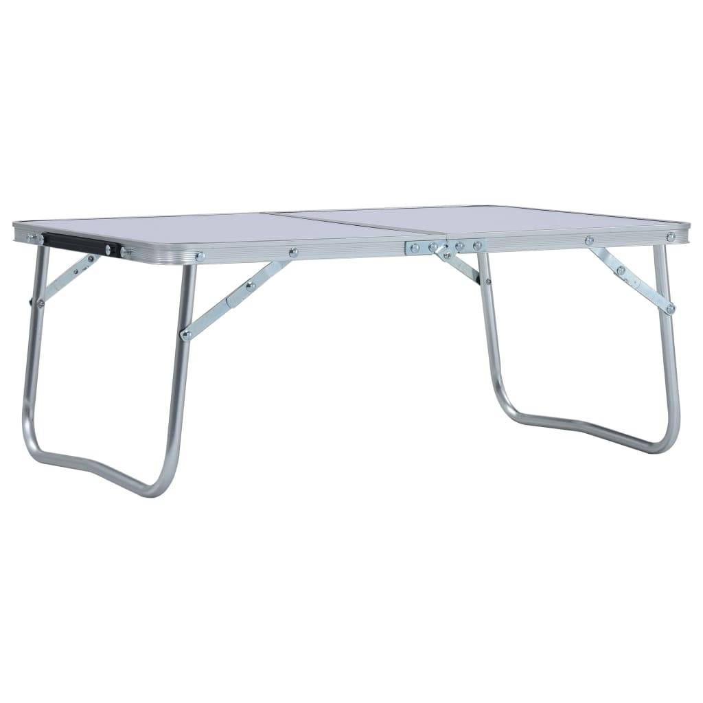 vidaXL Klappbarer Campingtisch Weiß Aluminium 60 x 40 cm-0