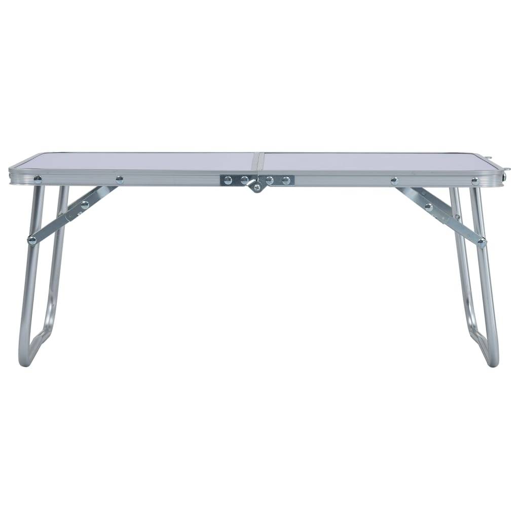 vidaXL Klappbarer Campingtisch Weiß Aluminium 60 x 40 cm-1
