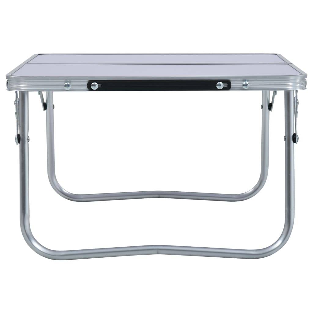 vidaXL Klappbarer Campingtisch Weiß Aluminium 60 x 40 cm-2